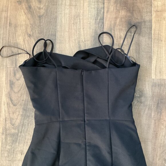 ZARA Black Draped Satin Mini Dress | Size Small | Strappy Cocktail Party Dress - Picture 6 of 6